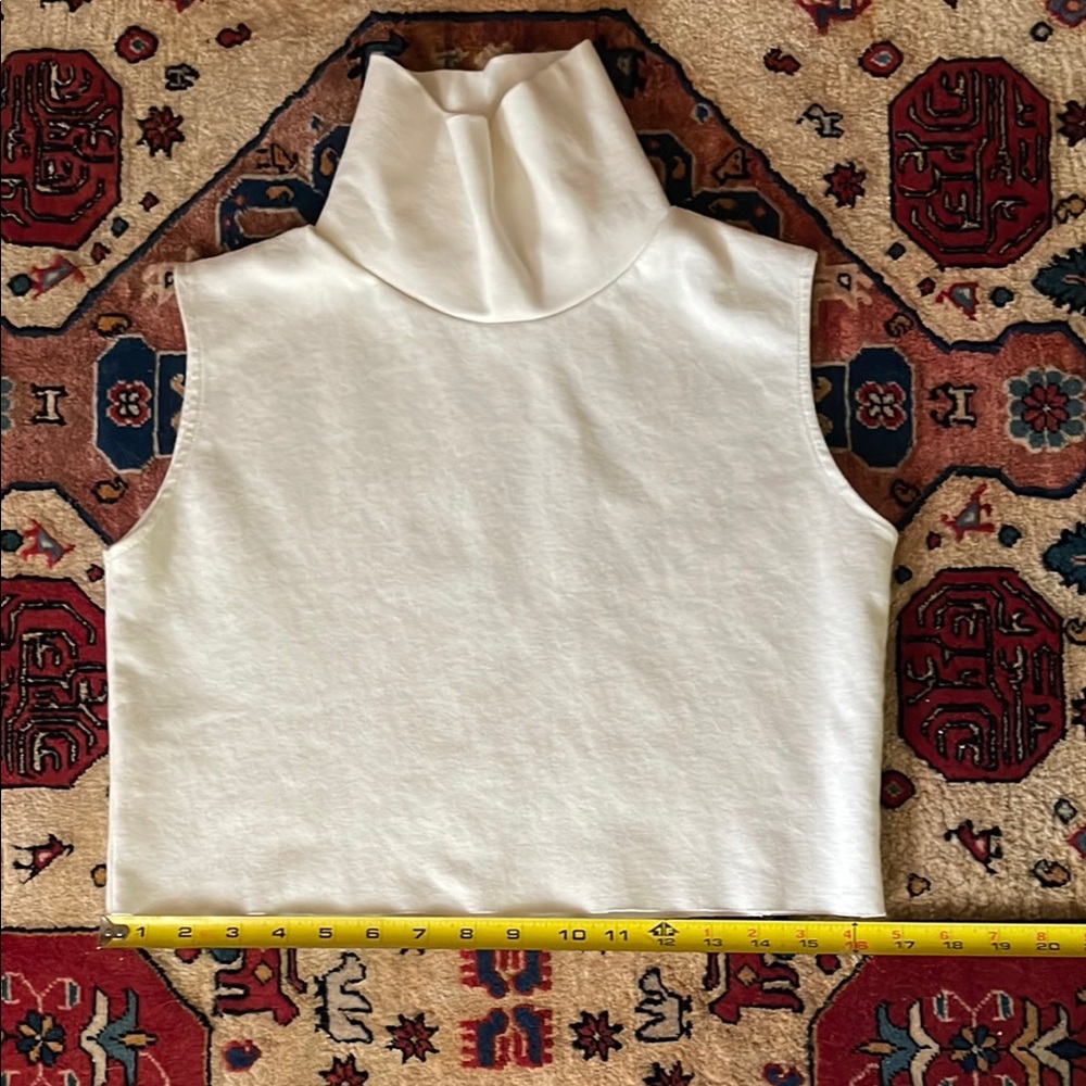 Jesse Kamm Cream Sleeveless Crop Tank Top - Picture 7 of 11